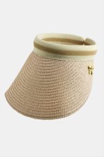 Fiyong Kasketli Hasır Plaj Şapkası-Pudra Rengi - Görsel 2