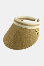 Fiyong Kasketli Hasır Plaj Şapkası-Kahverengi - Görsel 2