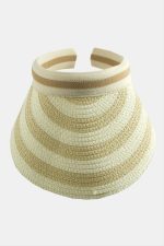 Kasketli Hasır Plaj Şapkası-Bej - Görsel 3