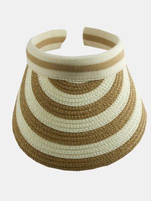 Kasketli Hasır Plaj Şapkası-Bej