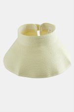 Cırtcırtlı Hasır Plaj Şapkası-Kahverengi