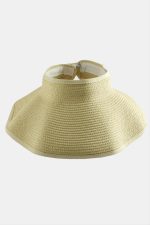 Cırtcırtlı Hasır Plaj Şapkası-Bej - Görsel 2