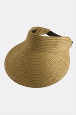 Kasketli Hasır Plaj Şapkası-Kahverengi - Görsel 2