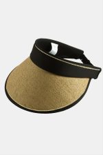 Kasketli Hasır Plaj Şapkası-Bej