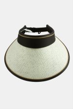 Kasketli Hasır Plaj Şapkası-Krem - Görsel 3