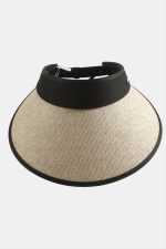 Kasketli Hasır Plaj Şapkası-Pudra Rengi - Görsel 4