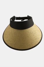 Kasketli Hasır Plaj Şapkası-Kahverengi - Görsel 4