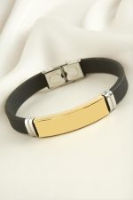 İsim Yazılabilir Silikon Çelik Bileklik-Sarı - Görsel 2