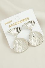 Oval Trend Metal Küpe-Gümüş Rengi - Görsel 2