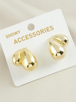 Bombeli Su Damlası Küpe-Gümüş Rengi