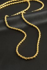 Burgulu Zincir Kolye 80 cm-Sarı - Görsel 2