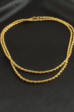 Burgulu Zincir Kolye 80 cm-Sarı