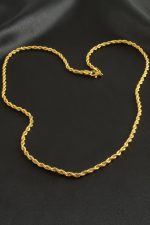 Burgulu Zincir Kolye 60 cm-Sarı