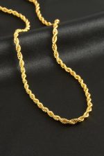 Burgulu Zincir Kolye 60 cm-Sarı - Görsel 3