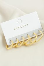 6 Adet Ezme Halka Küpe-Sarı - Görsel 2