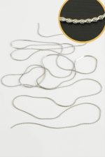 0,1 mm Gümüş Renkli Çelik Zincir 1 Metre-Gümüş Rengi - Görsel 2