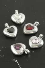 Kalp Zirkon Taşlı Tek Kulplu Aparat 1 Adet-Mor