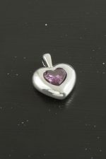 Kalp Zirkon Taşlı Tek Kulplu Aparat 1 Adet-Mor - Görsel 2