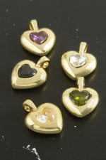 Kalp Zirkon Taşlı Tek Kulplu Aparat 1 Adet-Siyah