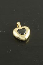 Kalp Zirkon Taşlı Tek Kulplu Aparat 1 Adet-Siyah - Görsel 2