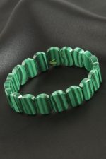 Oval Kesim Orjinal Malahit Doğaltaşlı Bileklik-Yeşil
