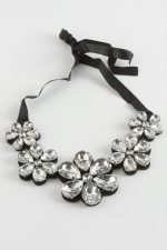 Papatya Taşlı Yaka Kolye-Gümüş Rengi - Görsel 2