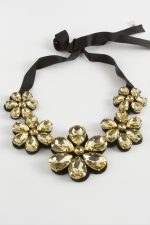 Papatya Taşlı Yaka Kolye-Sarı - Görsel 2