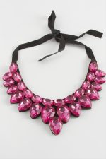 Damla Taşlı Yaka Kolye-Sarı