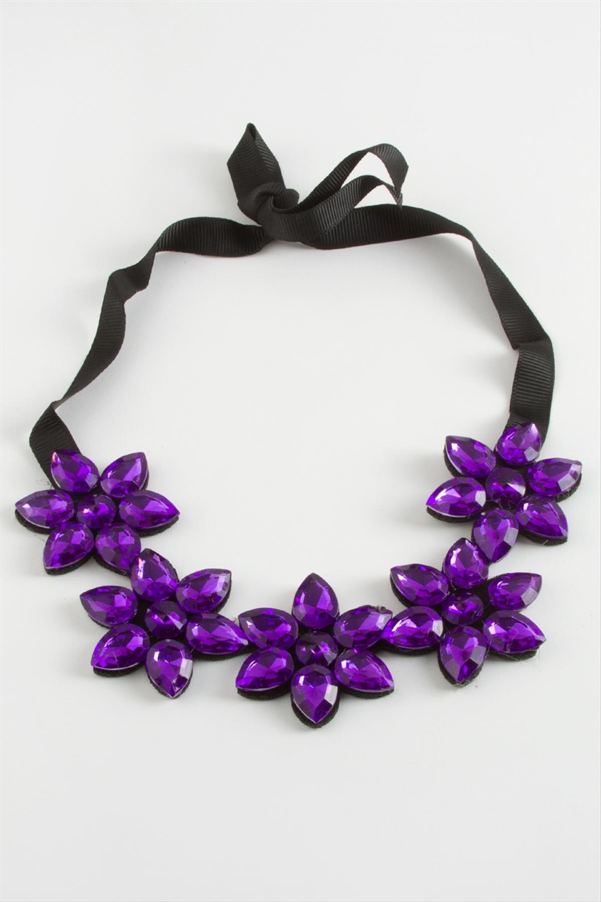 1206951_cicek-tasli-yaka-kolye-45bac2.jpg Çiçek Taşlı Yaka Kolye-Mor - Görsel 2