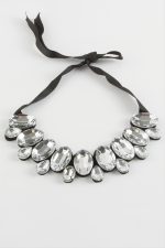 Oval Taşlı Yaka Kolye-Gümüş Rengi - Görsel 2