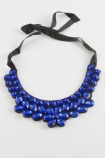 Papatya Taşlı Yaka Kolye-Petrol Yeşili