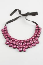 Papatya Taşlı Yaka Kolye-Pembe - Görsel 2