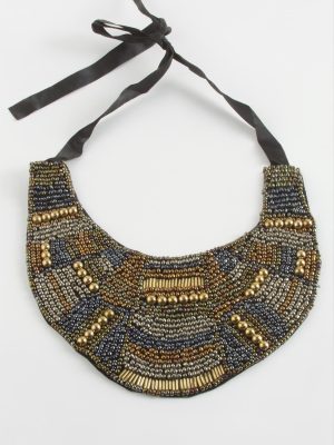 Etnik Kum Boncuk Yaka Kolye-Renkli