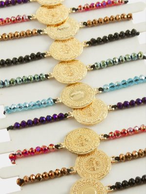 Kristal Çeyrek Bileklik-Renkli