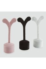 Golf Anfora Kumaş Kaplamalı Küpe Standı-Açık Pembe