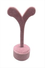 Golf Anfora Kumaş Kaplamalı Küpe Standı-Açık Pembe - Görsel 2