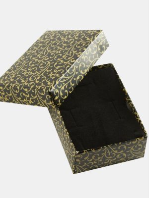 Salkım Desenli Set Kolye Kutusu-Siyah