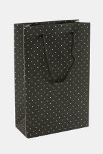 11X17 Benekli İpli Karton Çanta 1 Adet-Siyah