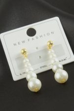 Yuvarlak İnci Küpe-Sarı - Görsel 2