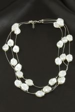 Oval İnci Üçlü Kolye-Gümüş Rengi - Görsel 2