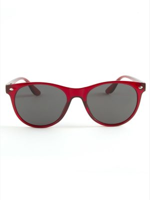 Oval Noktalı Güneş Gözlüğü-Bordo