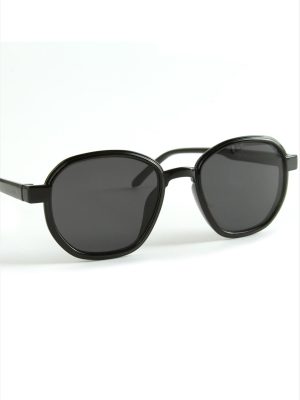 Oval Siyah Renkli Güneş Gözlüğü-Siyah