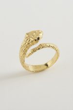 Yılan Metal Yüzük-Sarı - Görsel 2