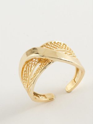 Sargılı Metal Yüzük-Sarı