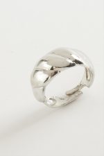 Burgulu Metal Yüzük-Gümüş Rengi - Görsel 2