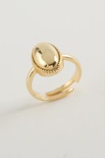 Oval Metal Yüzük-Sarı - Görsel 2