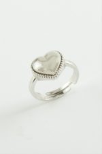 Kalp Metal Yüzük-Gümüş Rengi - Görsel 2