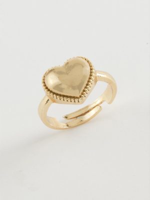 Kalp Metal Yüzük-Sarı