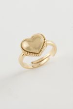 Kalp Metal Yüzük-Sarı - Görsel 2