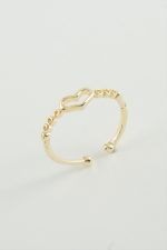 Kalp Metal Yüzük-Sarı